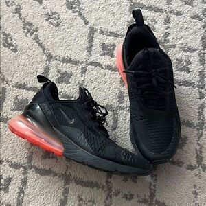 Nike Black and Red Air Max 270 Sneakers